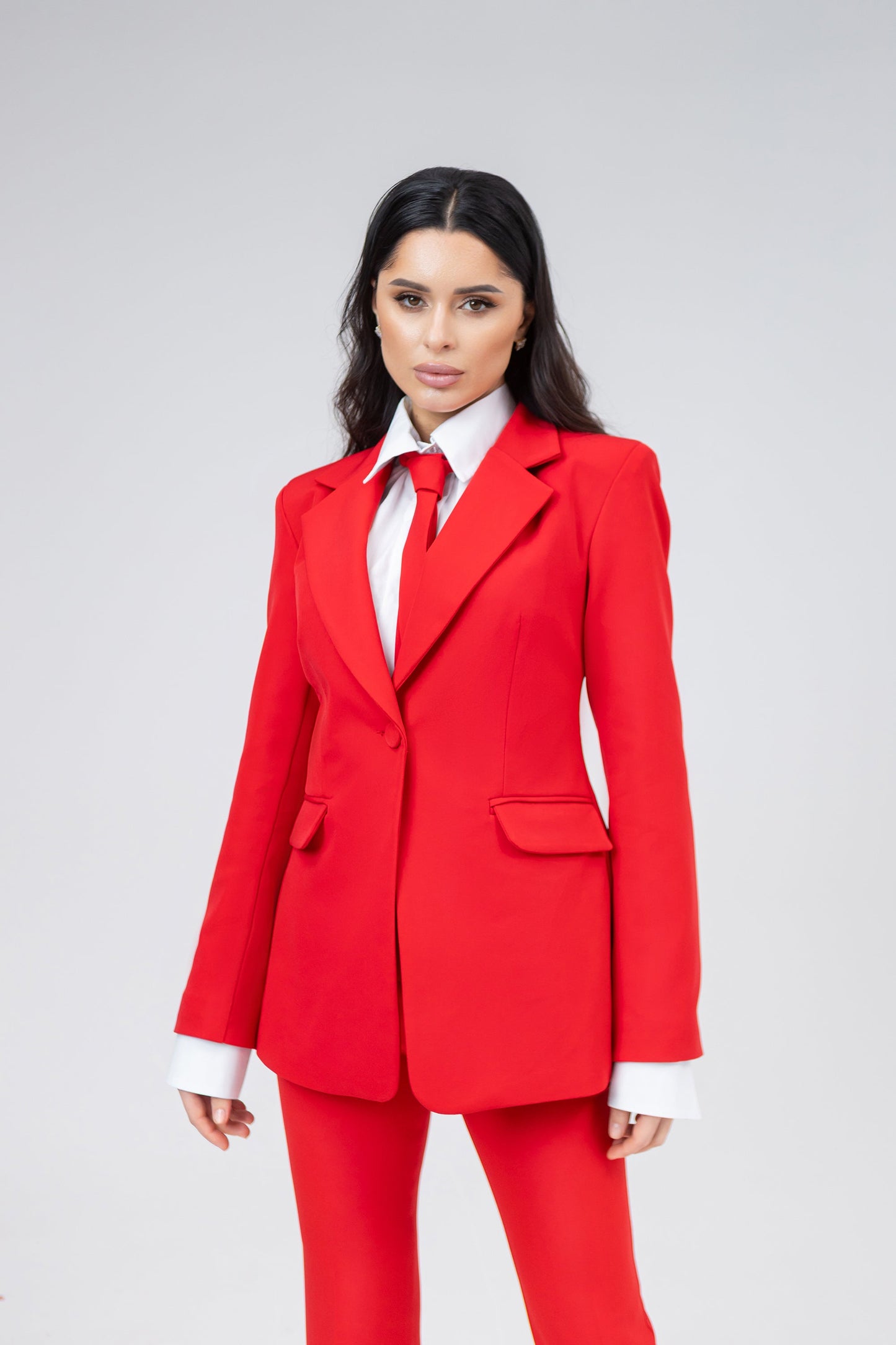 Liora Red Single-Breasted Suit 2-Piece