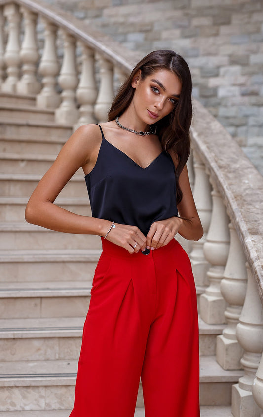 Black Silk Cami Top