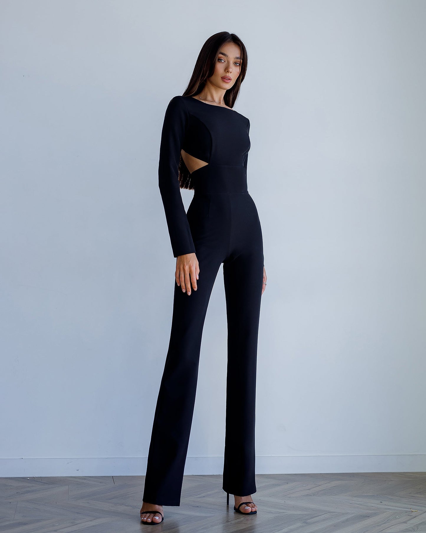 Black Backless Cut-Out Jumpsuit