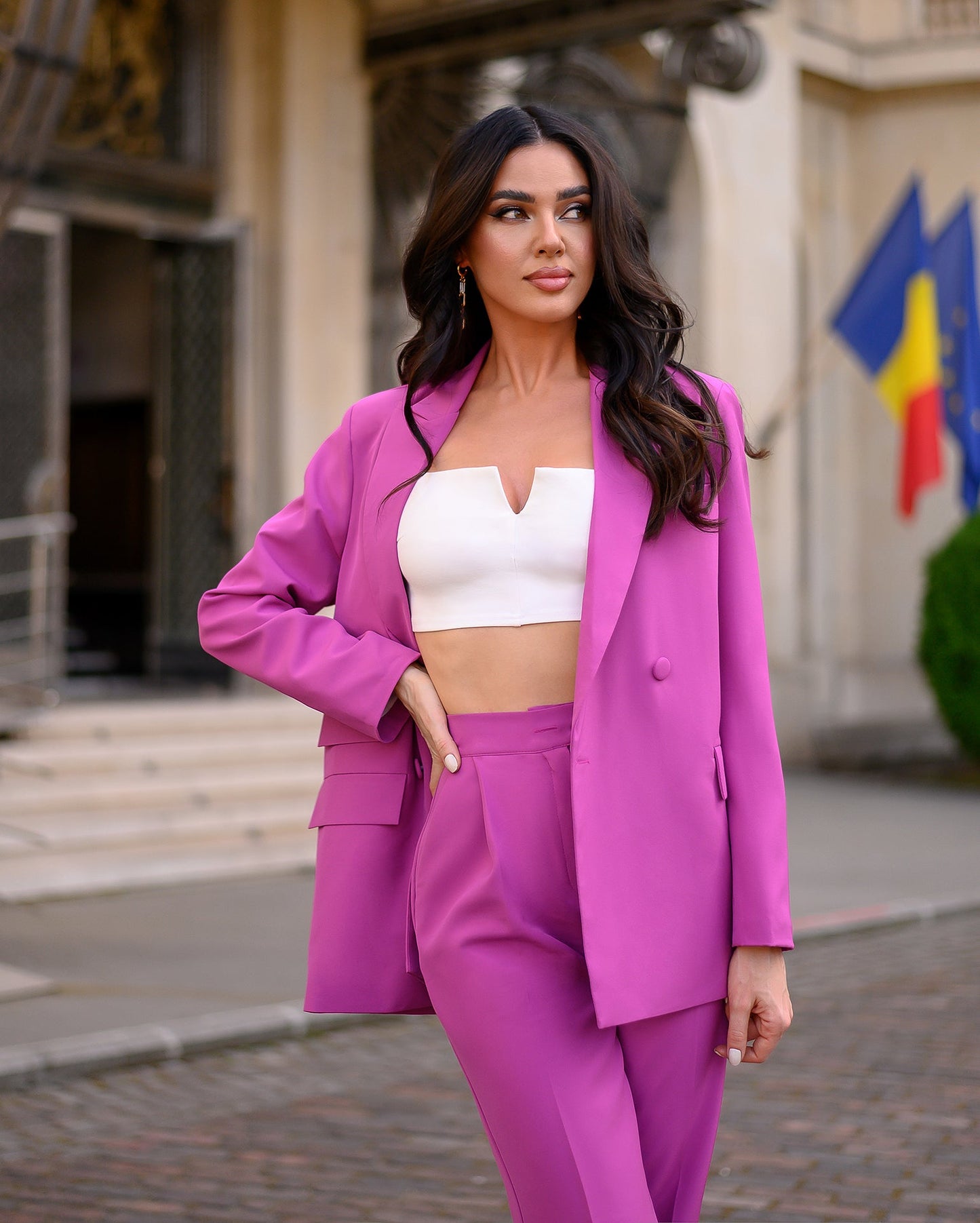Purple Double-Breasted Suit 2-Piece