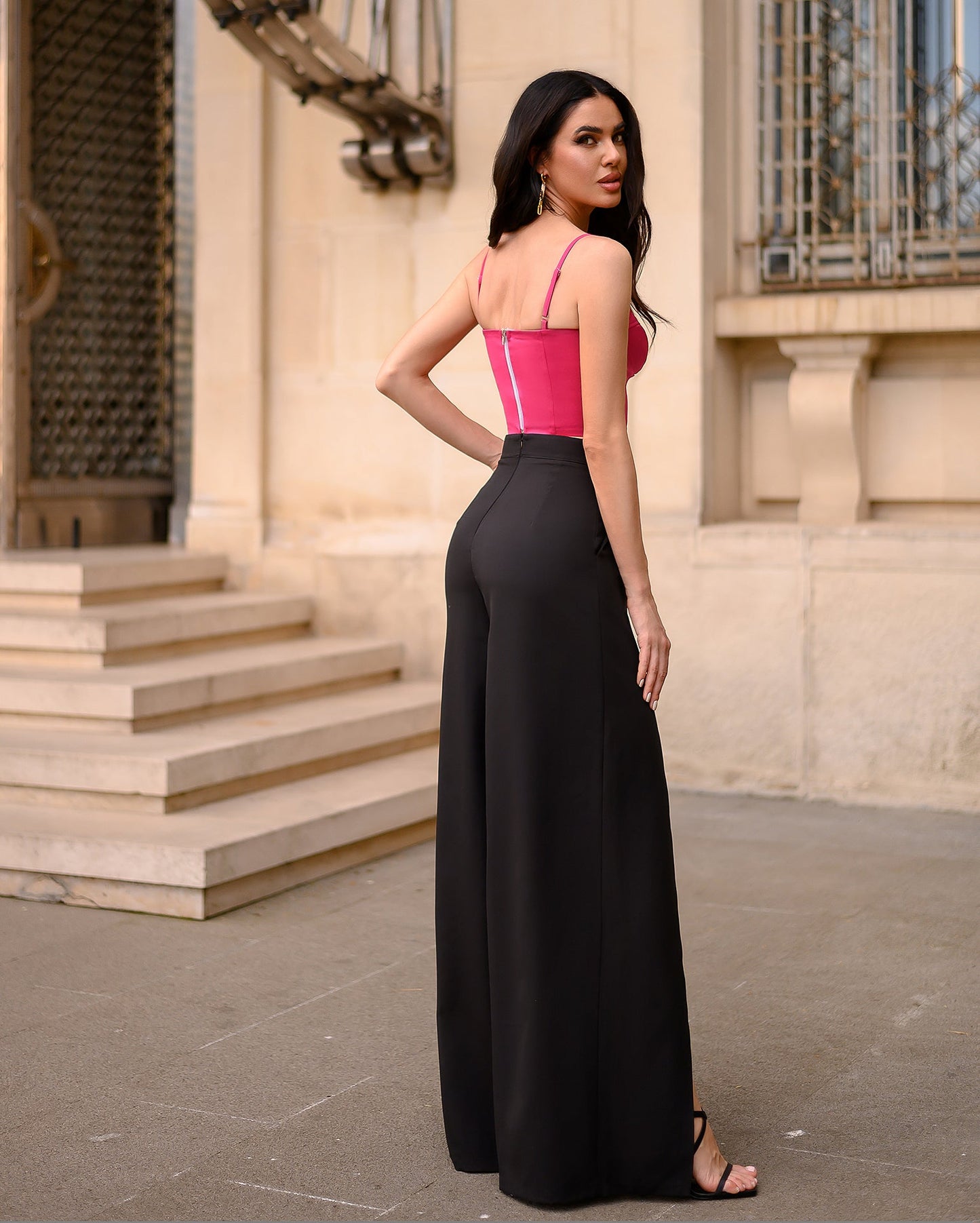 Crimson Satin Strappy Sweetheart Top