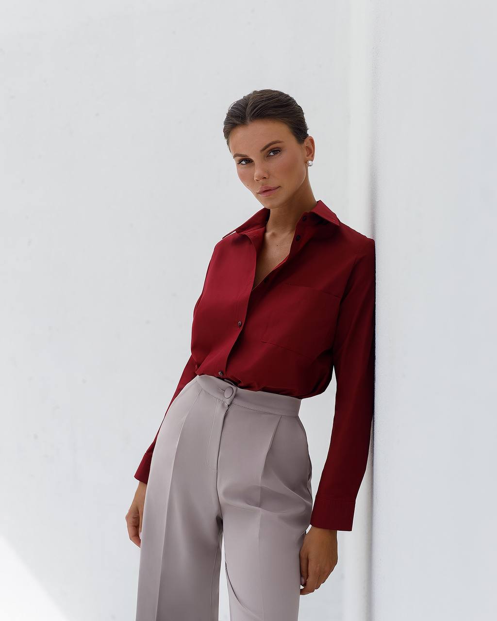 Beige Trendy Straight-Leg Pants.