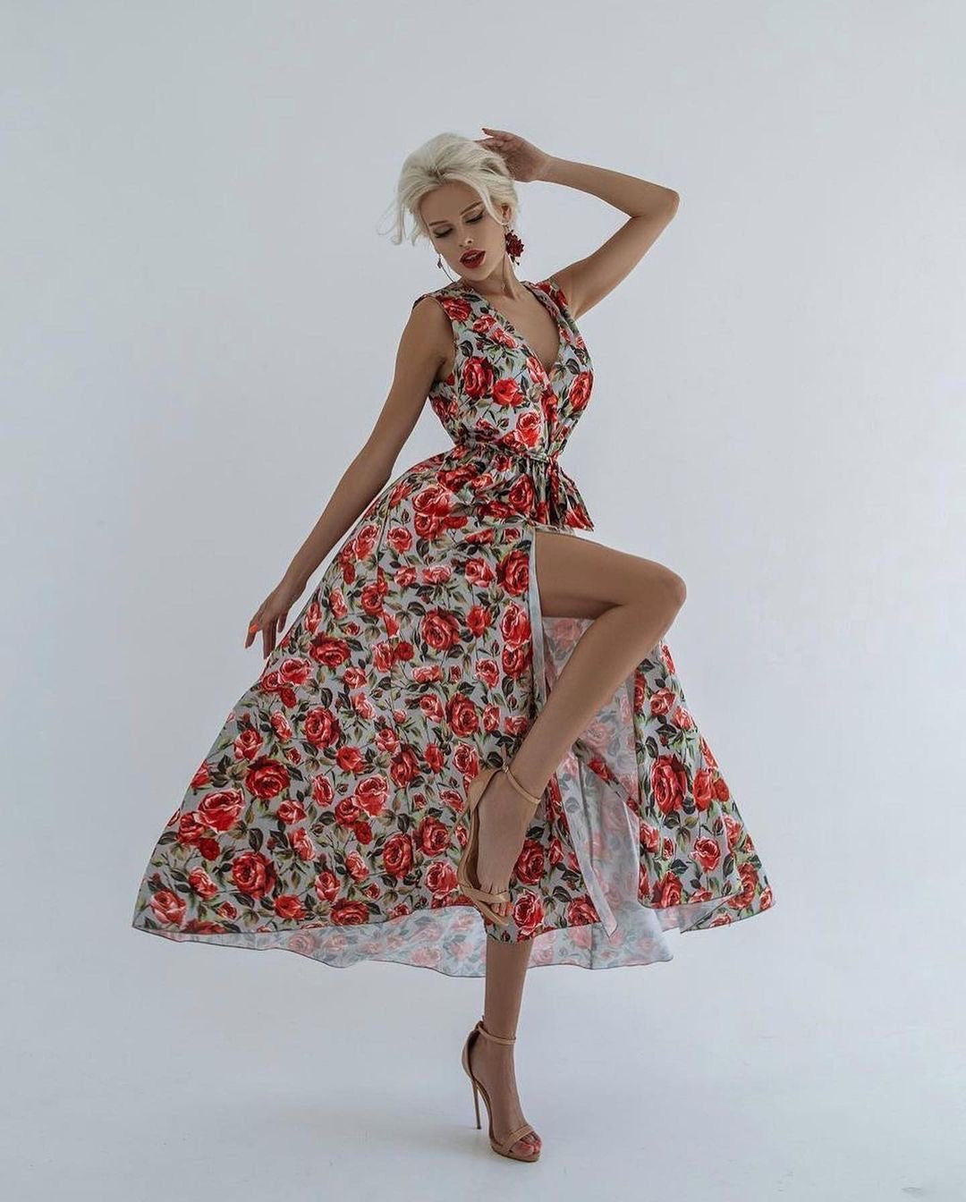 trinarosh Red Inclusive Elegant Maxi Dress
