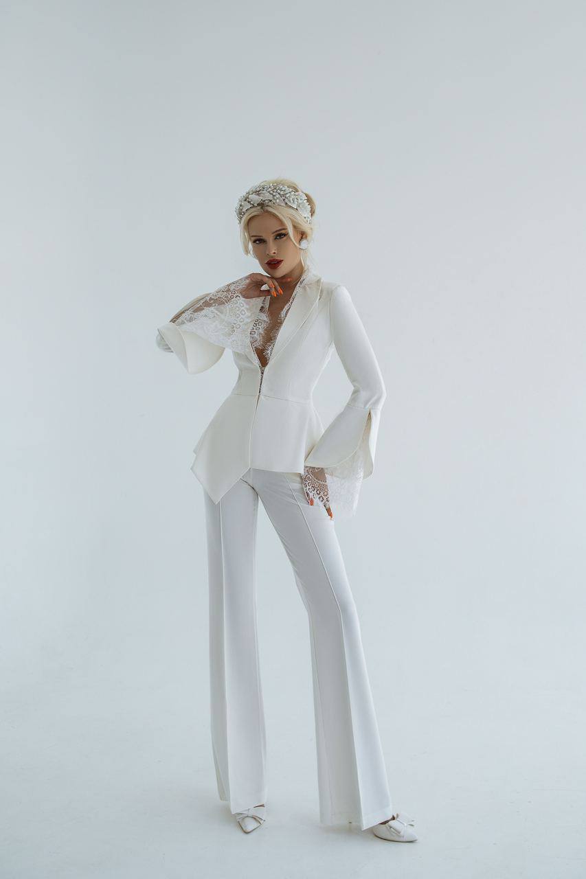 trinarosh Ivory Bridal Elegant Suit 2-Piece