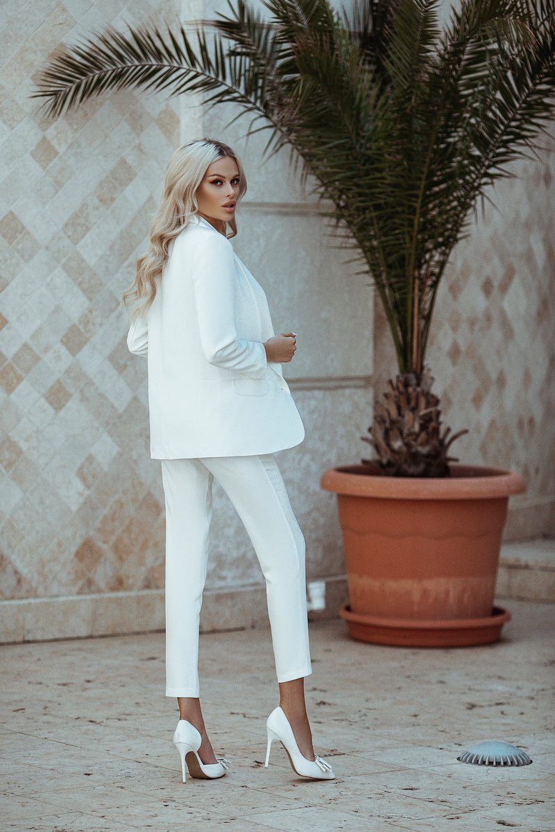 trinarosh Casual White Shawl Lapels 2-Piece Suit