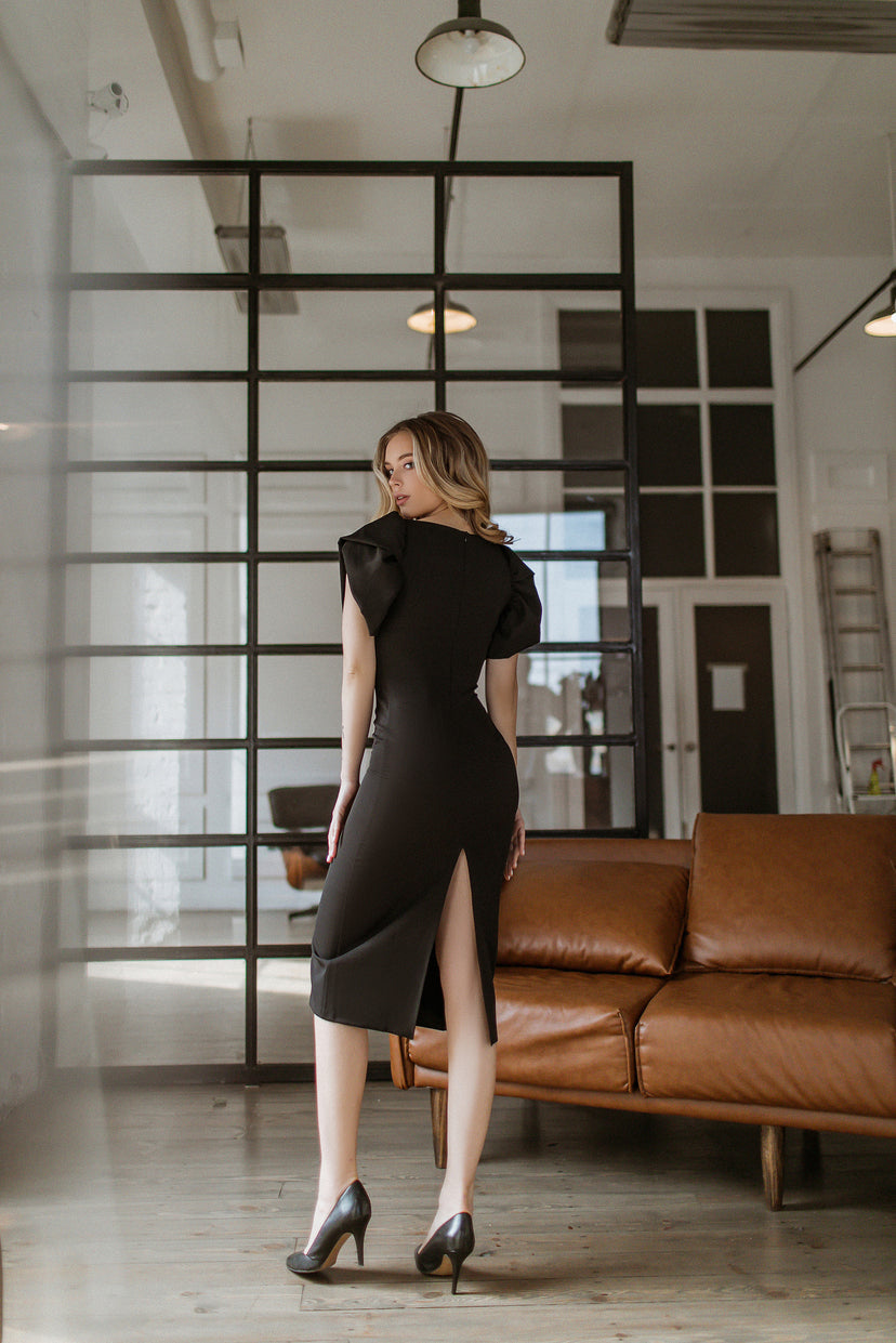 trinarosh Alexa Puff Sleeve Midi Dress