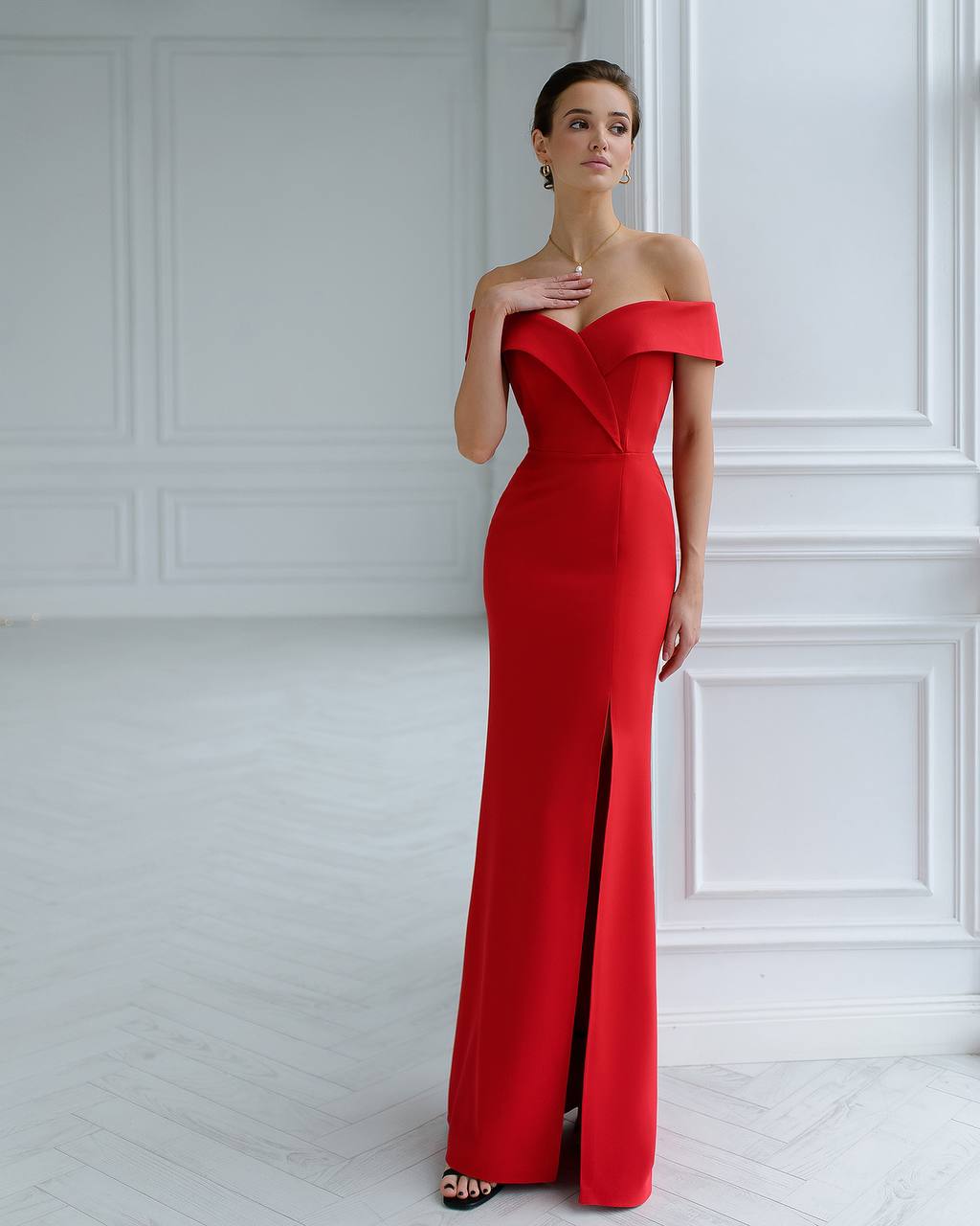 red slit leg dress Wine Red Velvet Strapes Long Party Dress with Leg Slit, Wine Red Prom