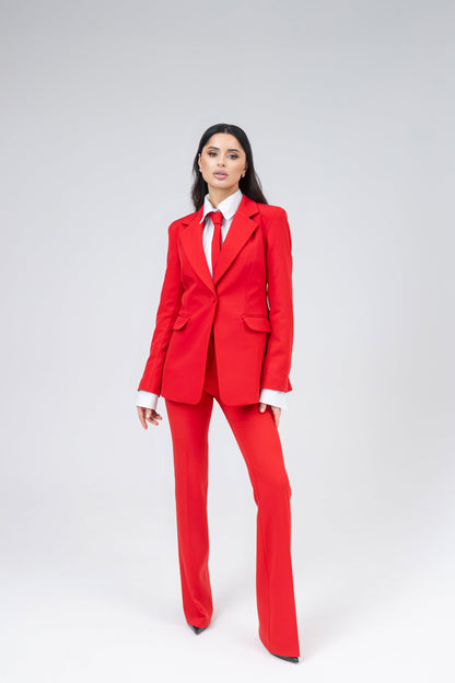 Liora Red Single-Breasted Suit 2-Piece