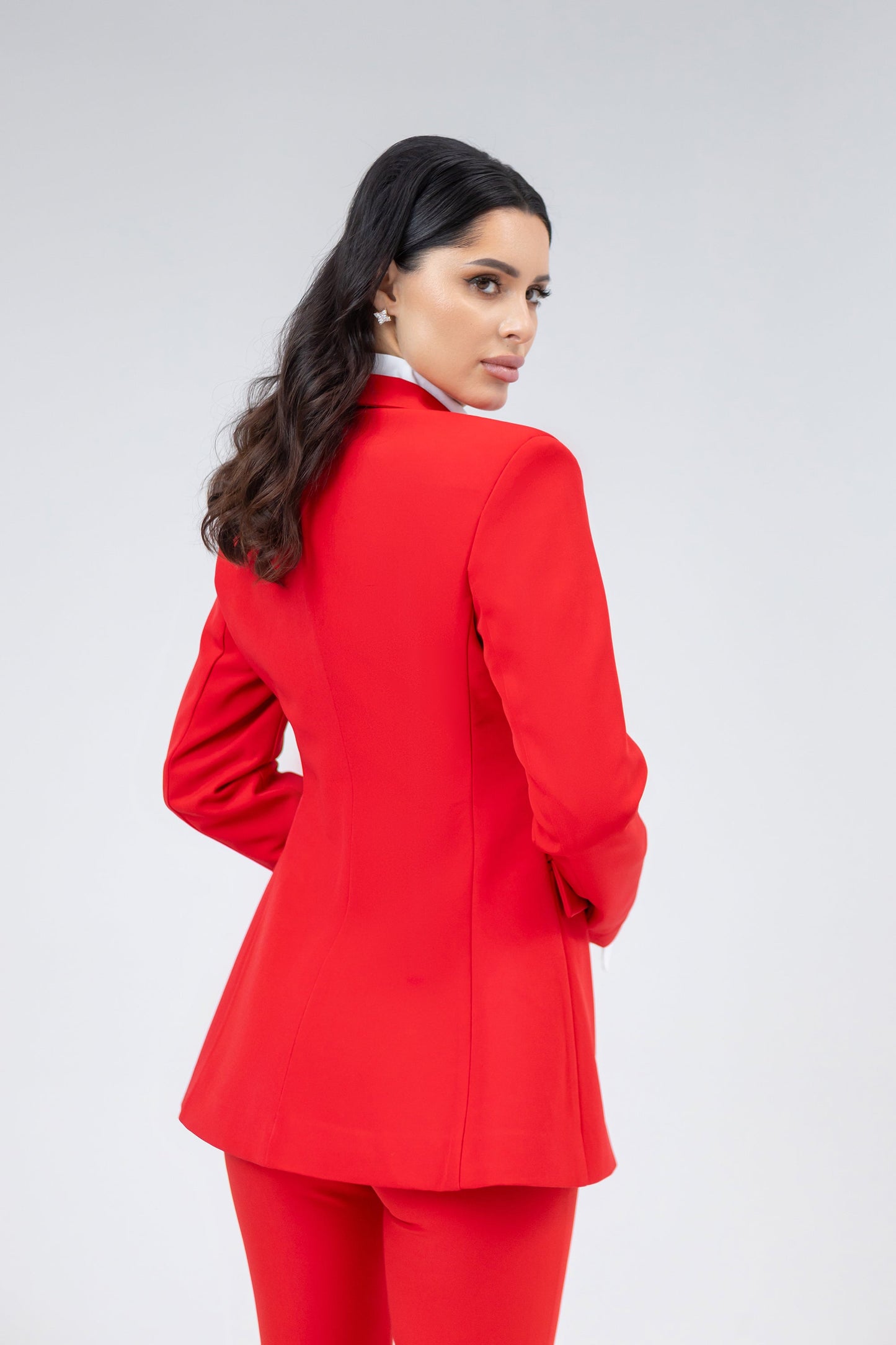 Liora Red Single-Breasted Suit 2-Piece
