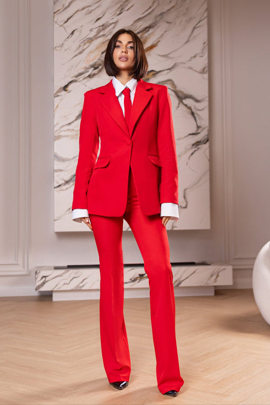 Liora Red Single-Breasted Suit 2-Piece