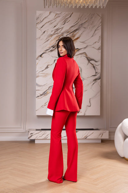 Liora Red Single-Breasted Suit 2-Piece