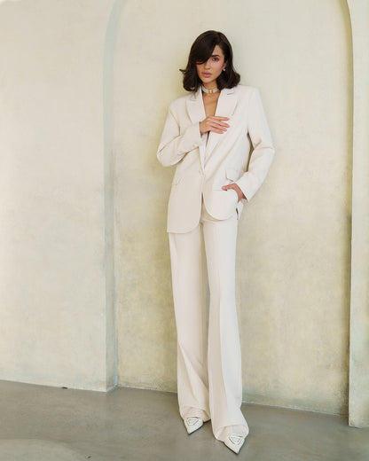 Gloria White Single-Breasted Suit 2-Piece