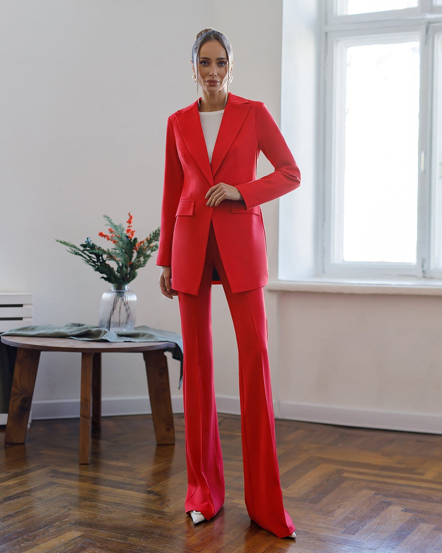 Monica Red Single-Breasted Suit 2-Piece