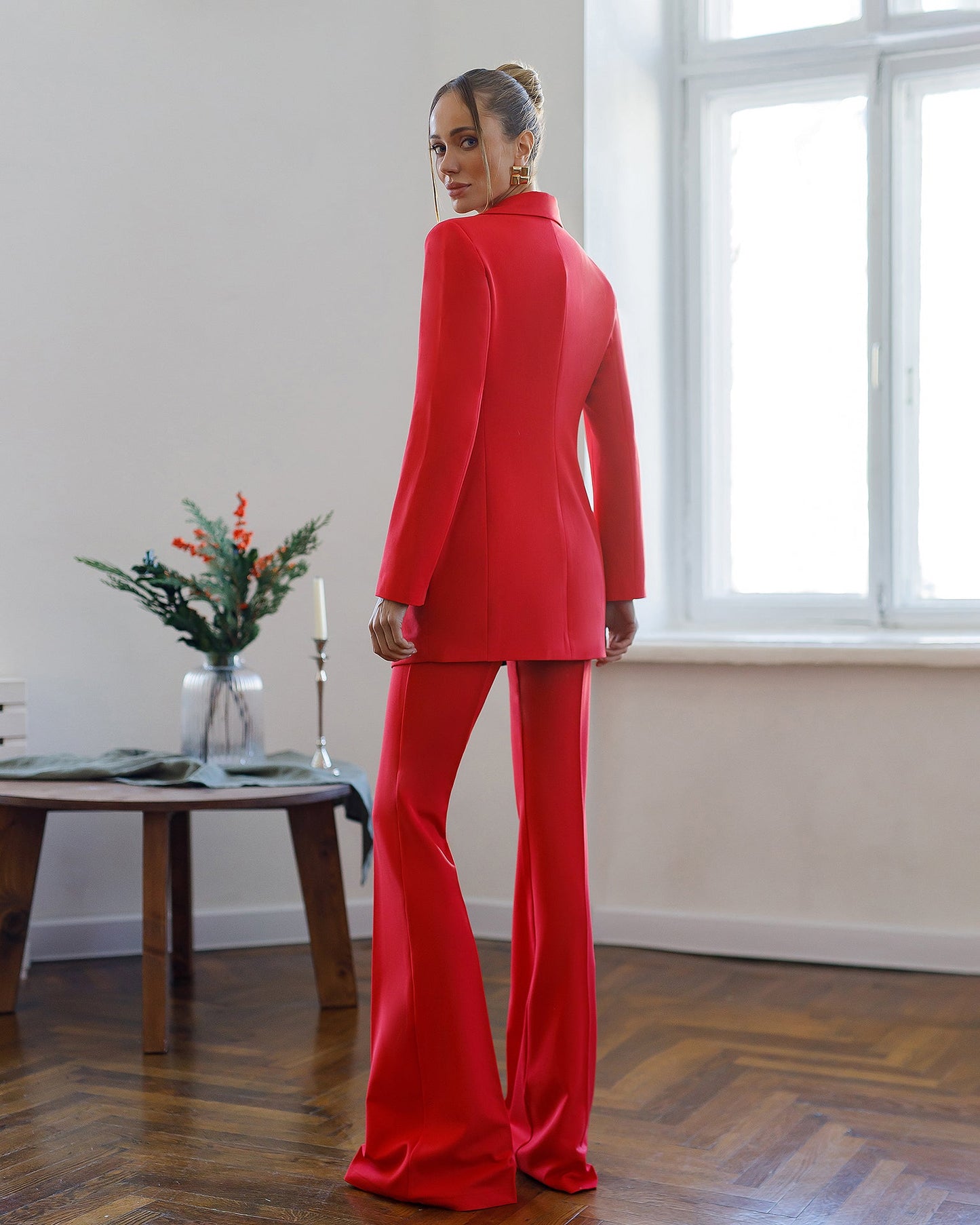 Monica Red Single-Breasted Suit 2-Piece