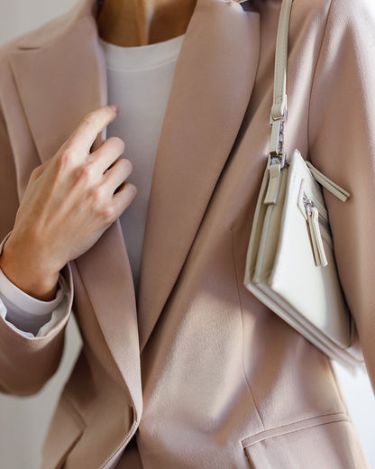 Monica Beige Single-Breasted Suit 2-Piece