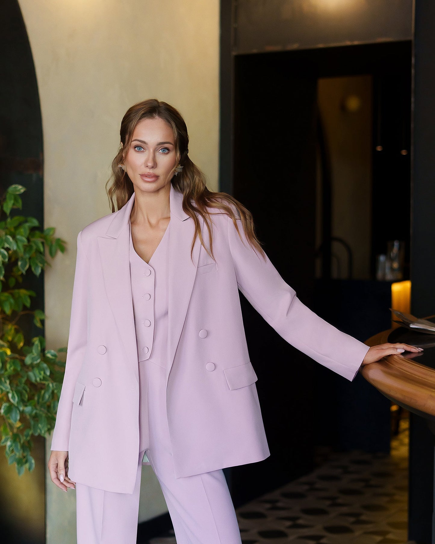 Dusty Pink Double-Breasted 3-Piece Suit