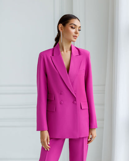 Purple Double-Breasted Suit 2-Piece