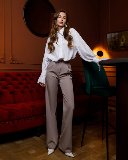 Monica Mocco High-Waist Flared Pants