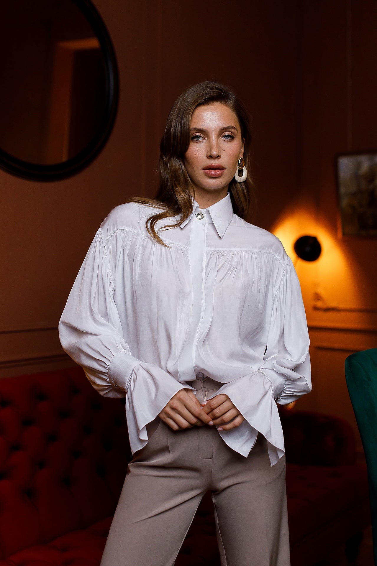 Julie White Puff-Sleeve Blouse