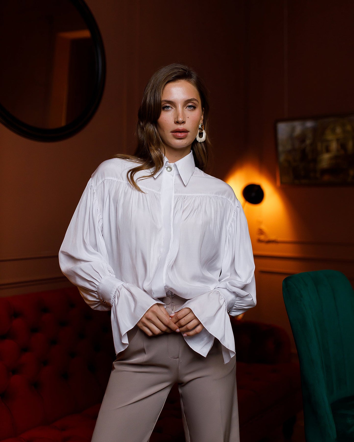 Julie White Puff-Sleeve Blouse