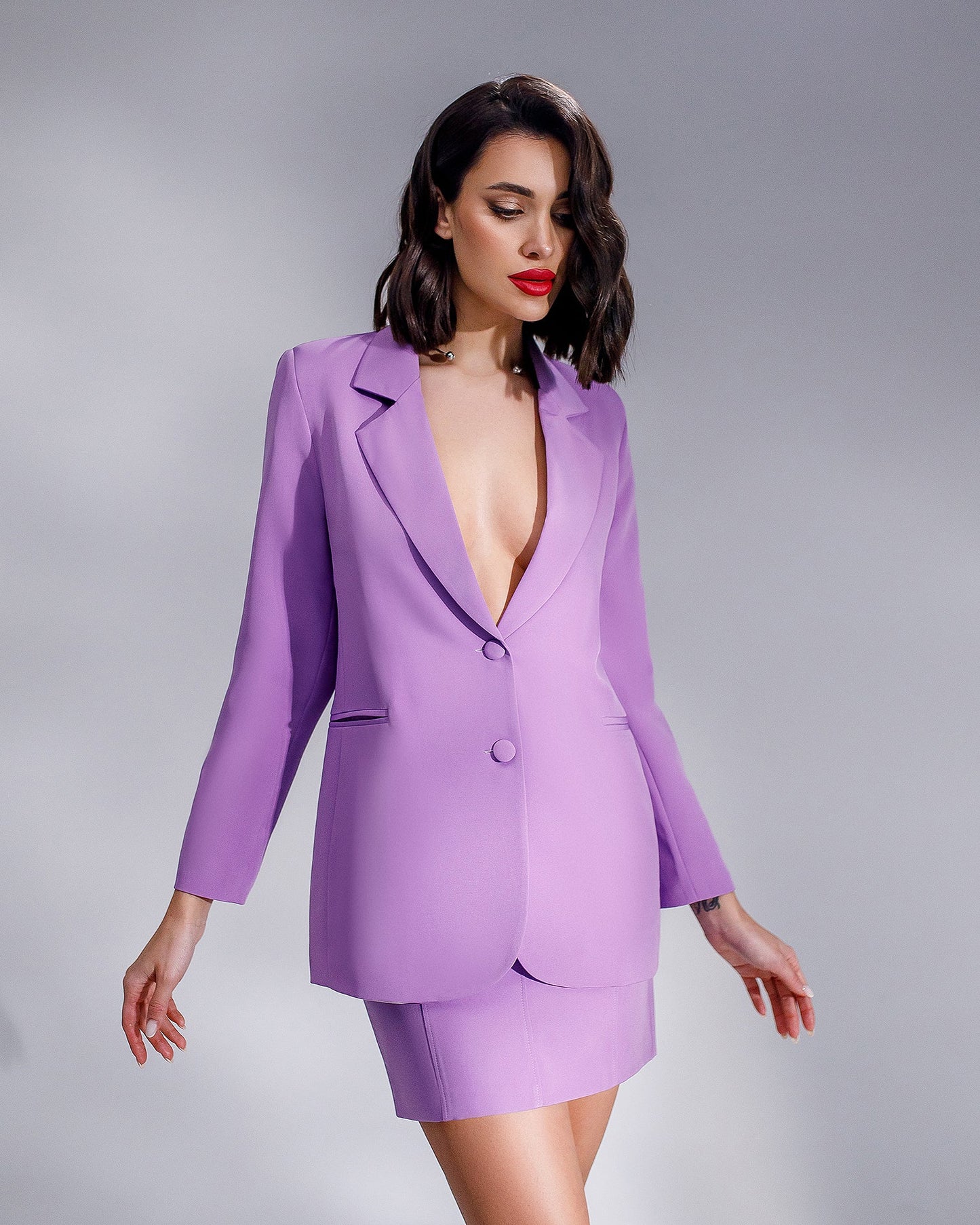 Purple Formal Skirt Suit 2-Piece