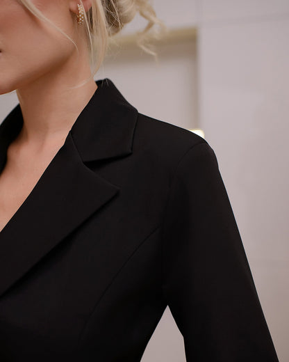 Black Cut-Out Double-Breasted Blazer