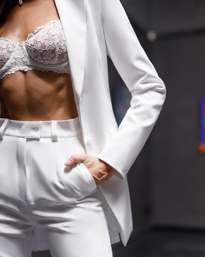 White Single-Breasted Suit 2-Piece