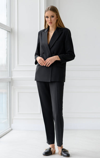 Black Double-Breasted Suit 2-Piece