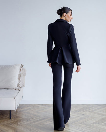 Black Single-Breasted Suit 2-Piece