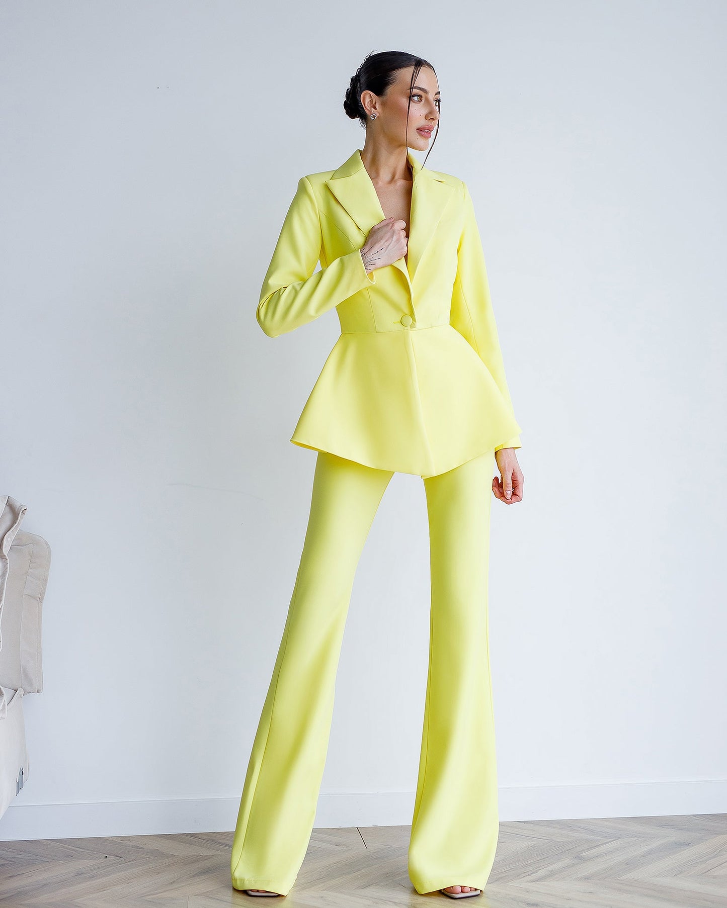 Yellow Single-Breasted Suit 2-Piece