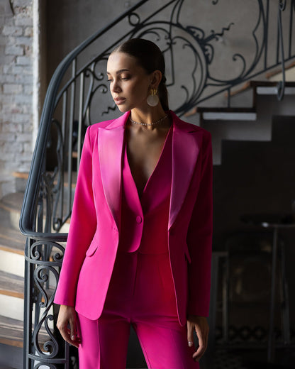 Crimson Single-Breasted Suit 3-Piece