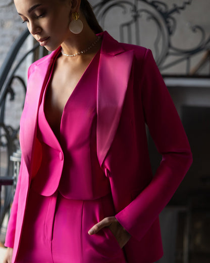 Crimson Single-Breasted Suit 3-Piece