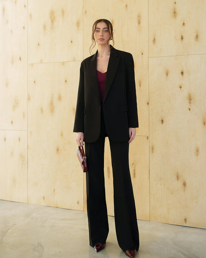 Gloria Black Single-Breasted Suit 2-Piece