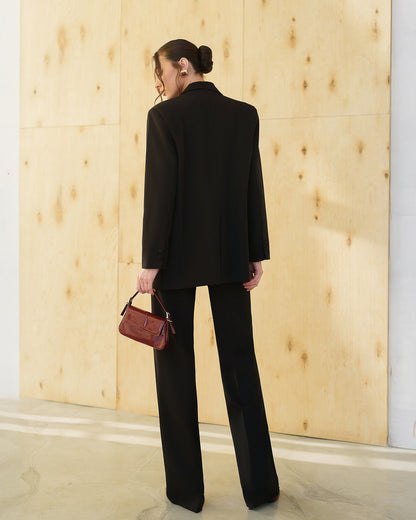 Gloria Black Single-Breasted Suit 2-Piece