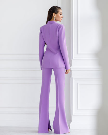 Lavender Single-Breasted Suit 2-Piece