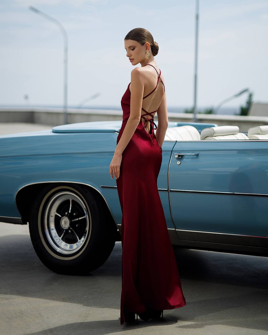Timeless Elegance Backless Maxi Satin Gown in Burgundy trinarosh Timeless Elegance Backless Maxi Satin Gown in Burgundy trinarosh