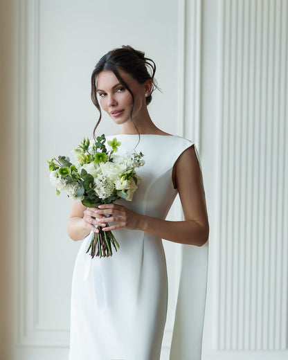 White Boat-Neck Sleeveless Open-Back Maxi Dress