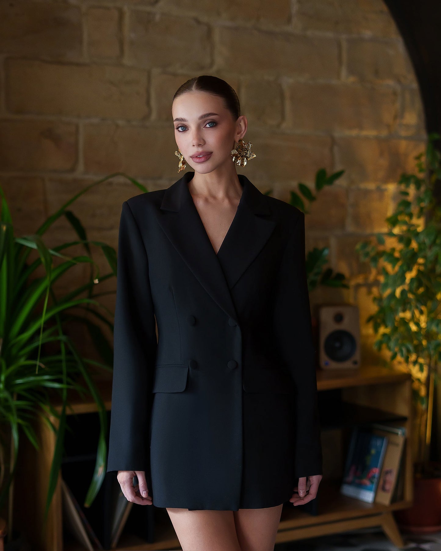 Sienna Black Double-Breasted Blazer Mini Dress