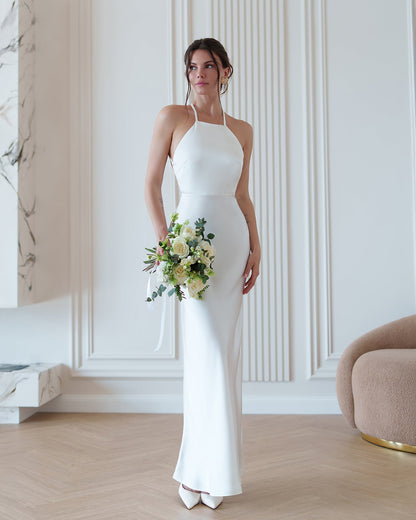 Stella White Satin Slip Maxi Dress