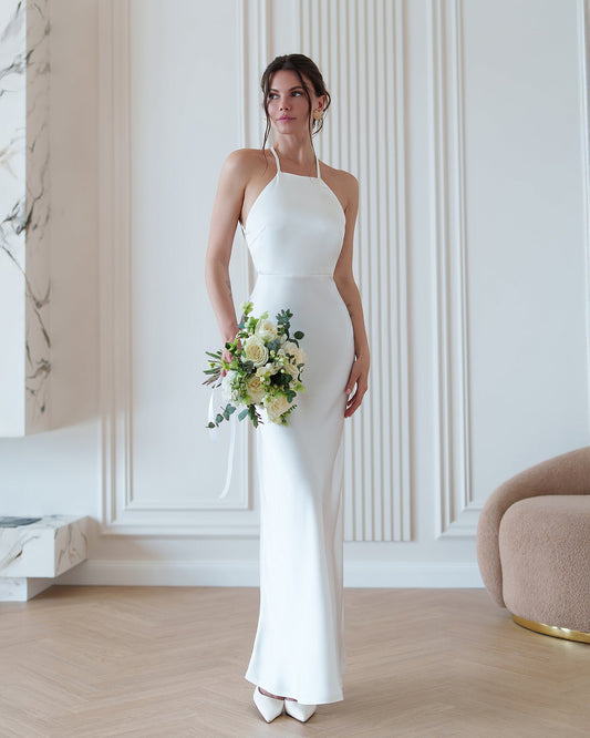 Stella White Satin Slip Maxi Dress