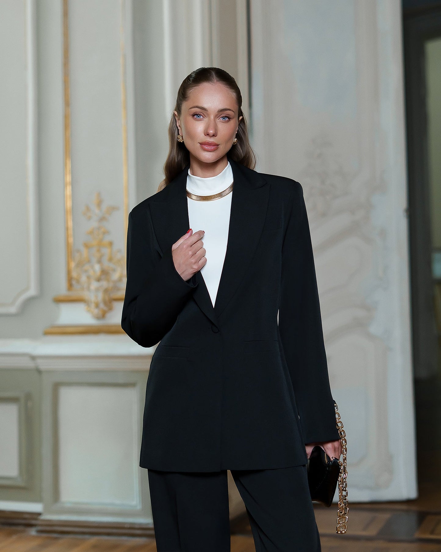 Monica Black Single-Breasted Suit 2-Piece