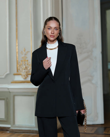 Monica Black Single-Breasted Suit 2-Piece