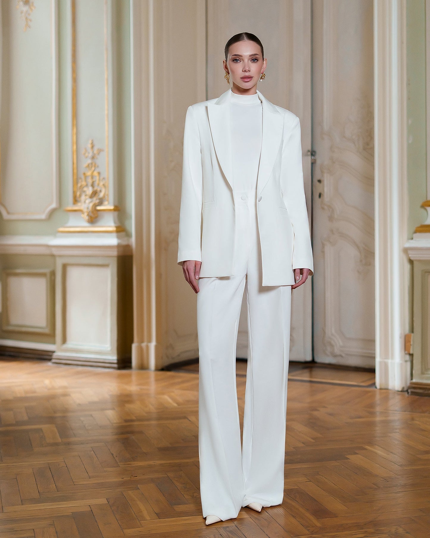 Monica White Single-Breasted Suit 2-Piece