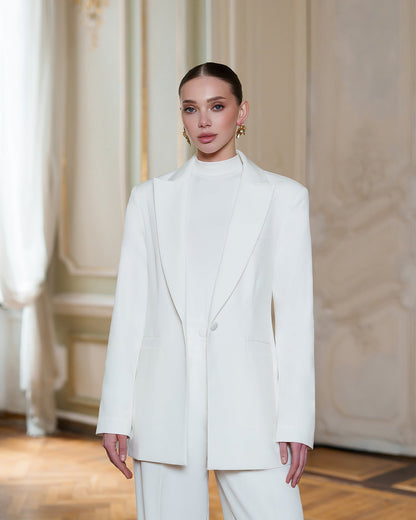 Monica White Single-Breasted Suit 2-Piece
