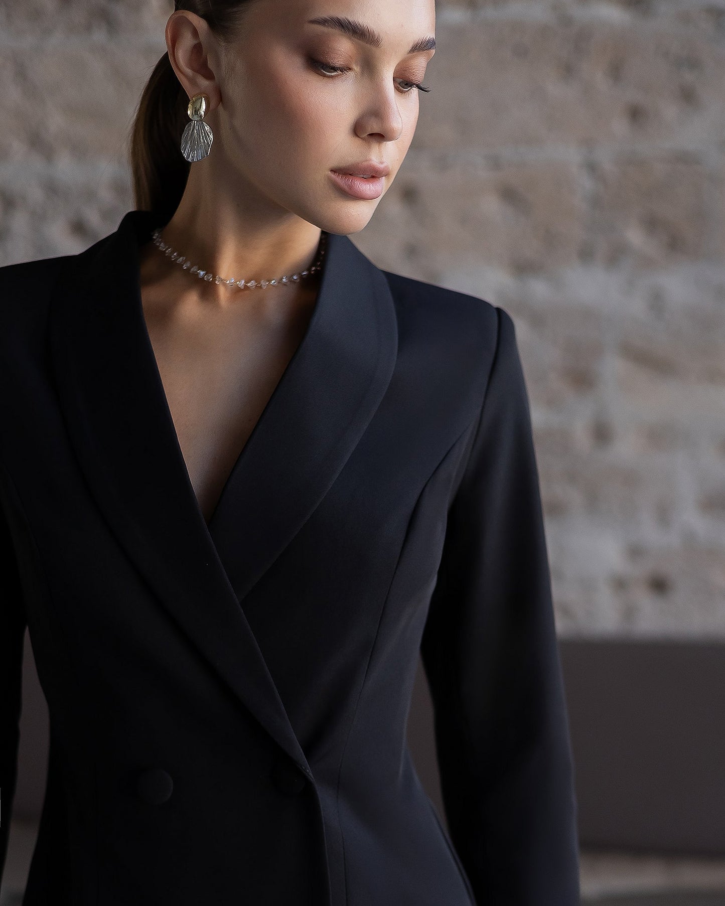 Alexa Black Double Breasted Blazer Dress