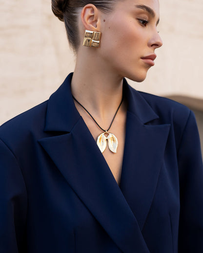 Bella Navy Oversized Double-Breasted Jacket