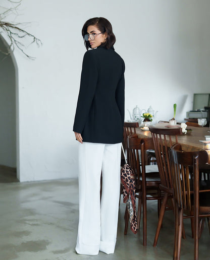 Sienna Black Double-Breasted Blazer Mini Dress