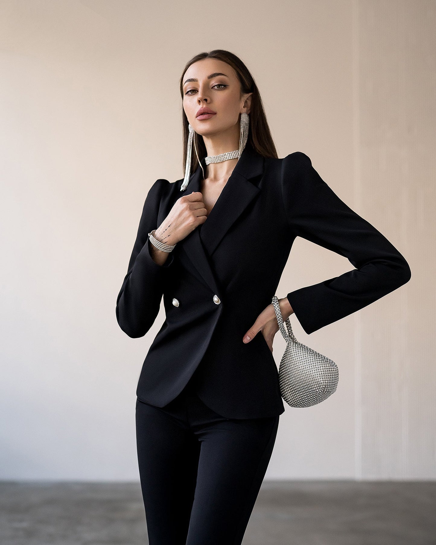 Black Double Breasted Suit 2-Piece