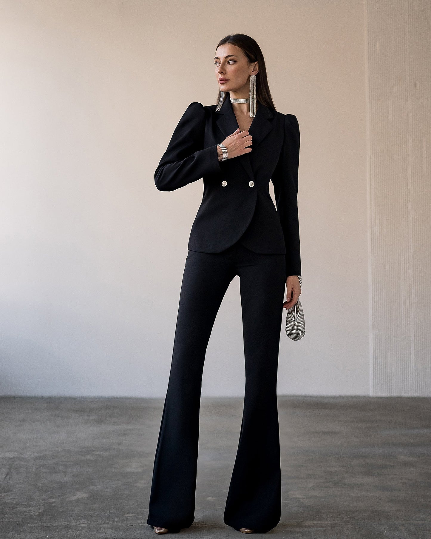 Black Double Breasted Suit 2-Piece