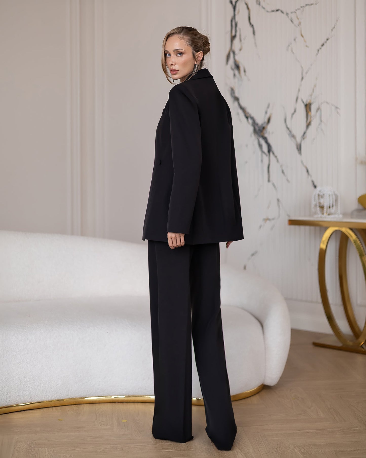 Inès Black Single-Breasted Suit 2-Piece